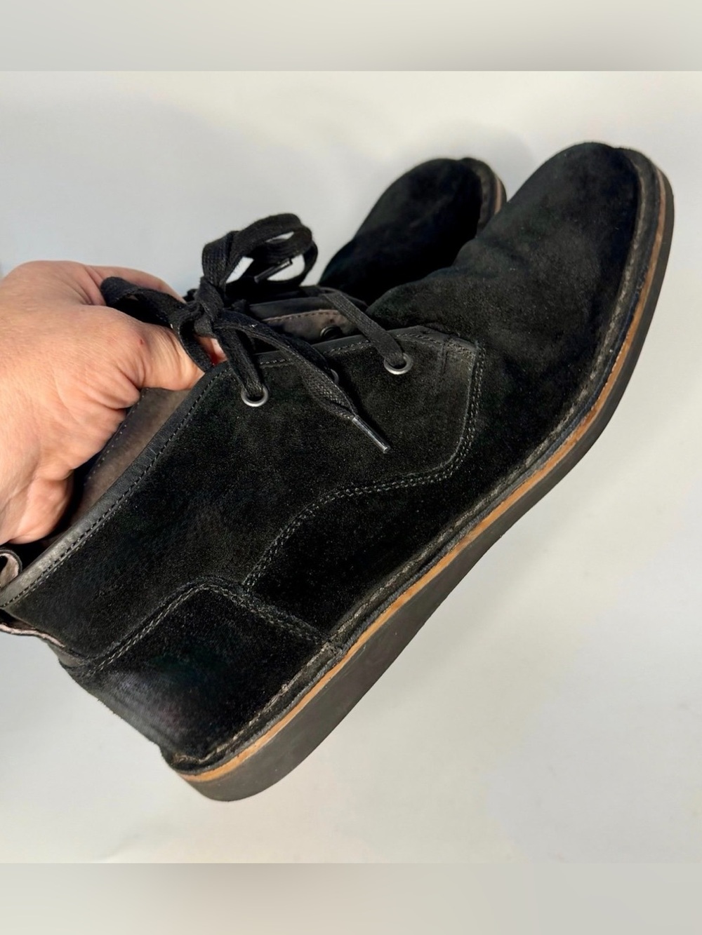 John Varvatos Star Chukka Boots Mens 9 Black Suede Hipster Preppy Urban MI USA - Picture 4 of 11